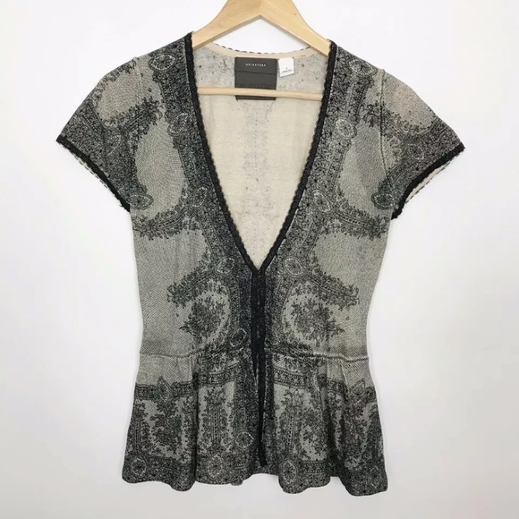 Anthropologie Sweaters - Guinevere Anthro Lace Print Cardigan Sweater Small
